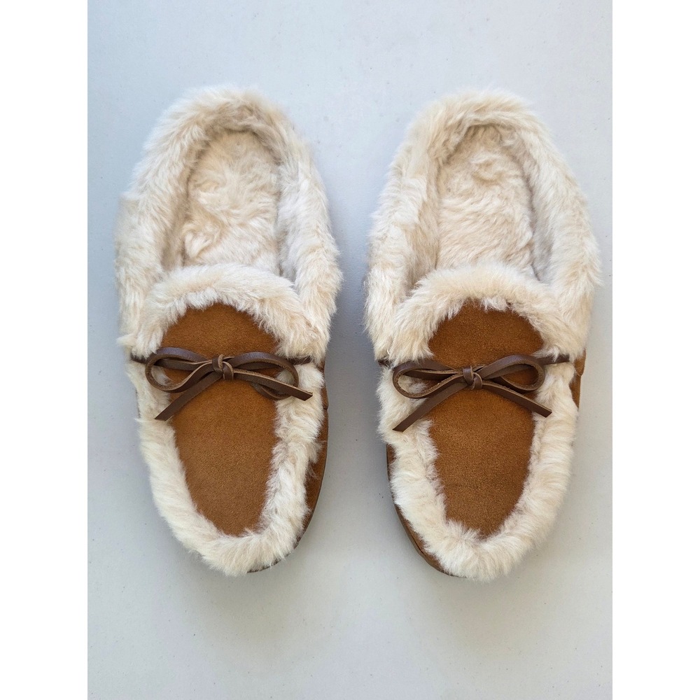 J. Crew Lodge Mules in Suede Womens Size 7‎ Medium Tan Cream NWOT
